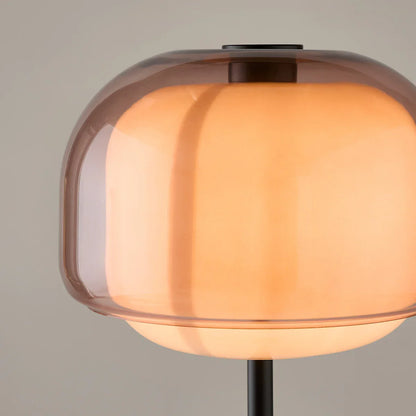 Nyric Modern Round Shade Colored Glass Floor Lamp