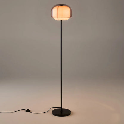 Nyric Modern Round Shade Colored Glass Floor Lamp