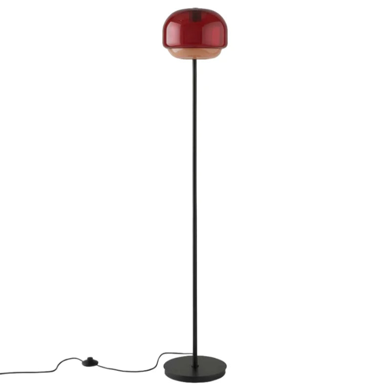 Nyric Modern Round Shade Colored Glass Floor Lamp