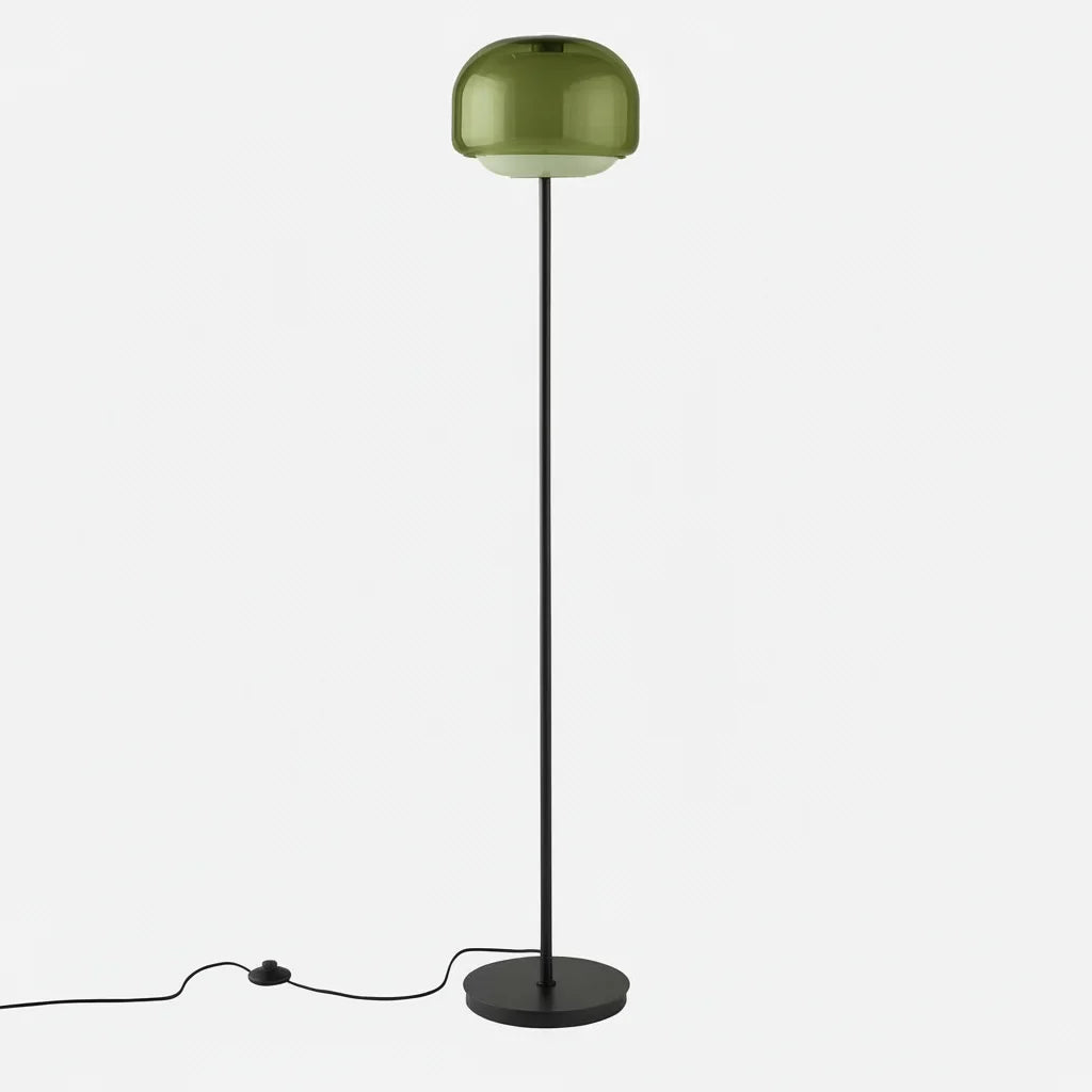 Nyric Modern Round Shade Colored Glass Floor Lamp