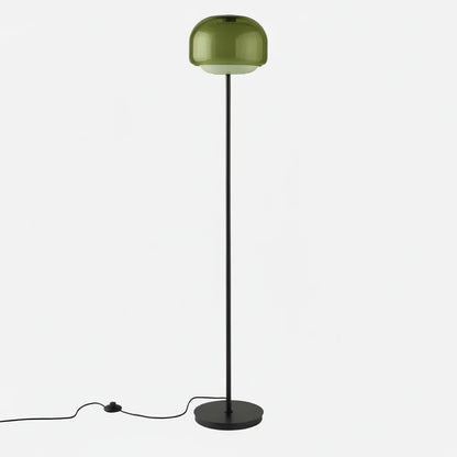 Nyric Modern Round Shade Colored Glass Floor Lamp