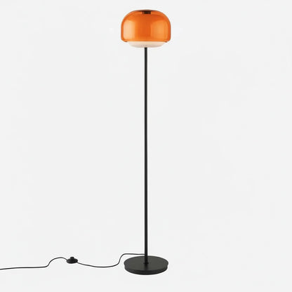Nyric Modern Round Shade Colored Glass Floor Lamp