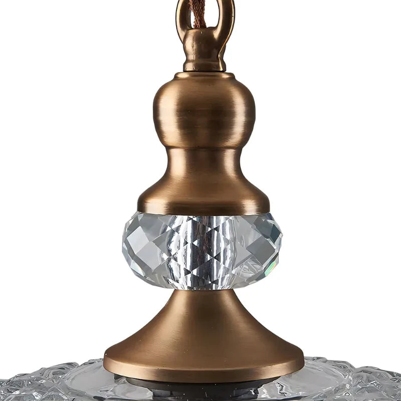 Velric Vintage Glass Brass Flower Pendant Light