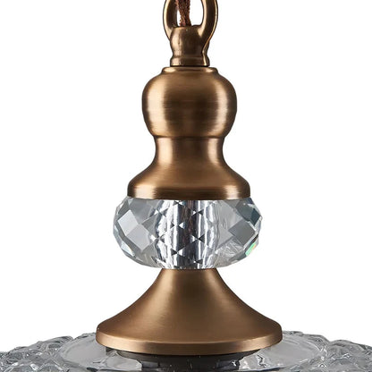 Velric Vintage Glass Brass Flower Pendant Light