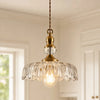 Velric Vintage Glass Brass Flower Pendant Light