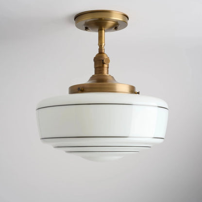 Sorren Mid-Century Modern Round Glass Flush Mount Light