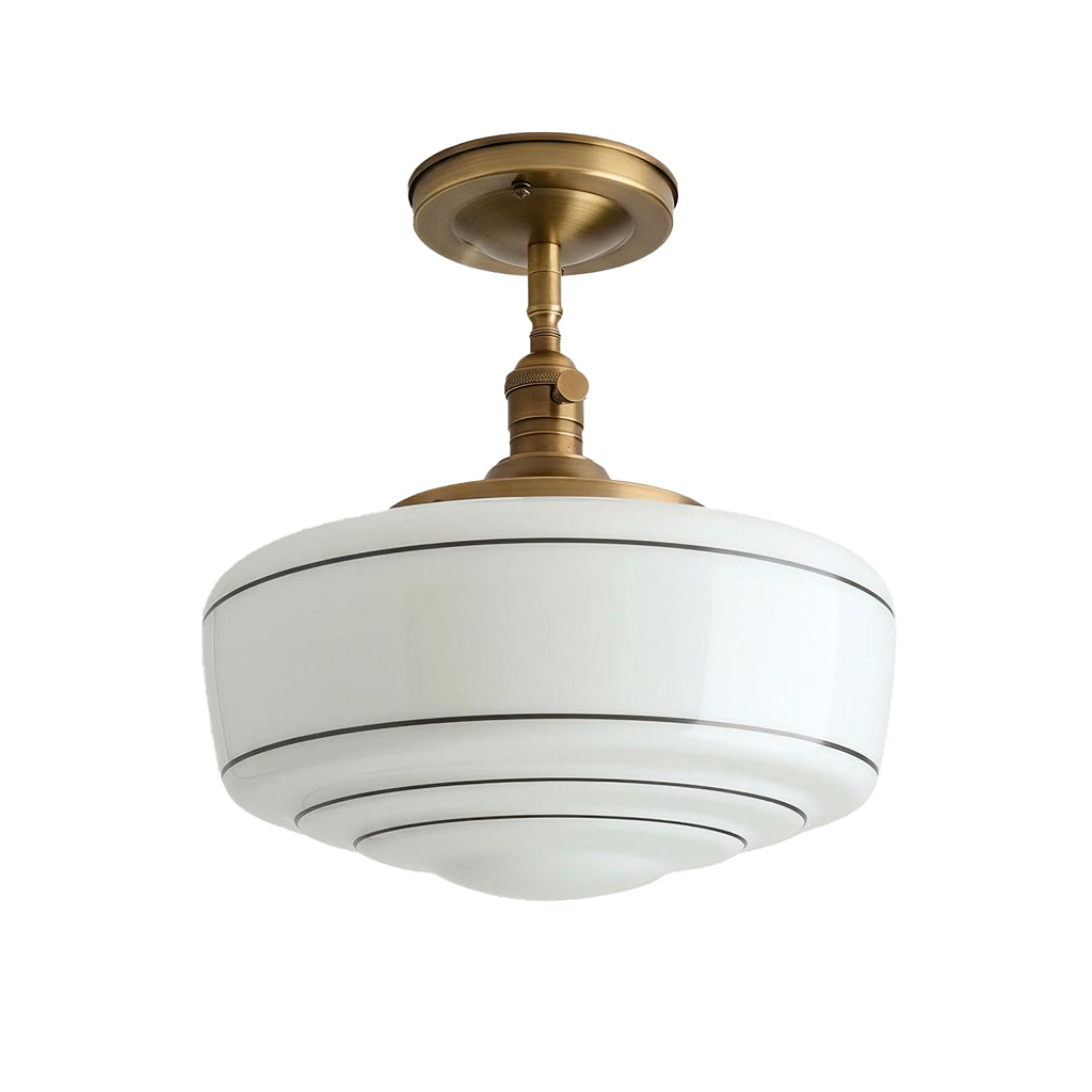 Sorren Mid-Century Modern Round Glass Flush Mount Light