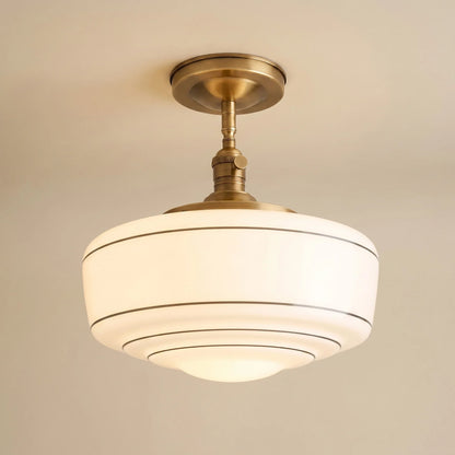 Sorren Mid-Century Modern Round Glass Flush Mount Light