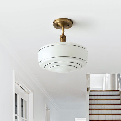 Sorren Mid-Century Modern Round Glass Flush Mount Light