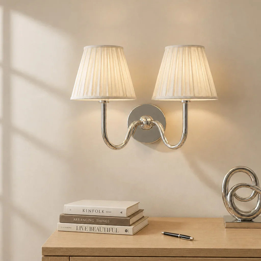 Eldric Classic Traditional Pleated Shade Wall Sconce