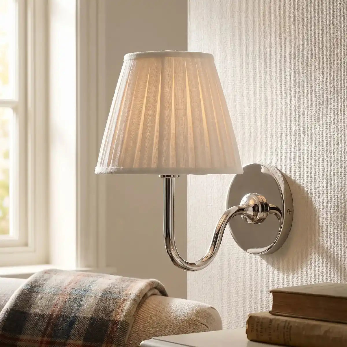 Eldric Classic Traditional Pleated Shade Wall Sconce