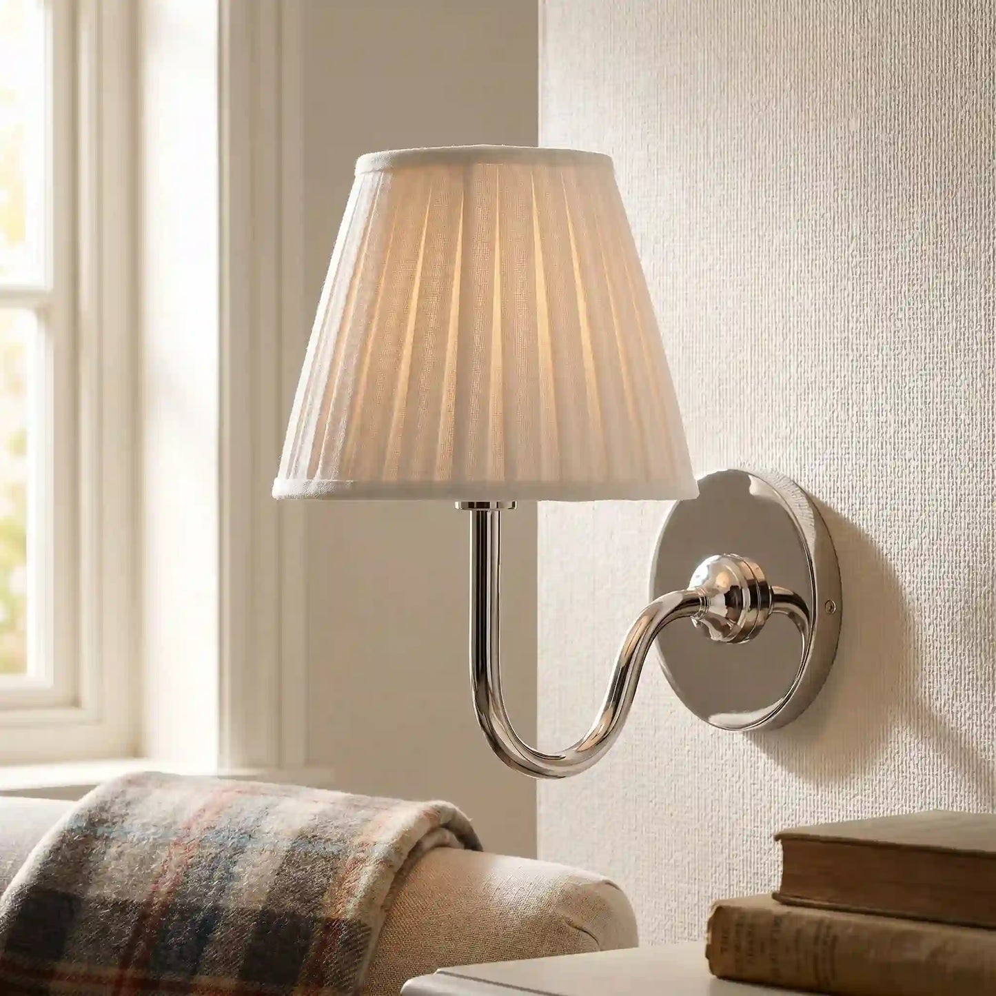 Eldric Classic Traditional Pleated Shade Wall Sconce