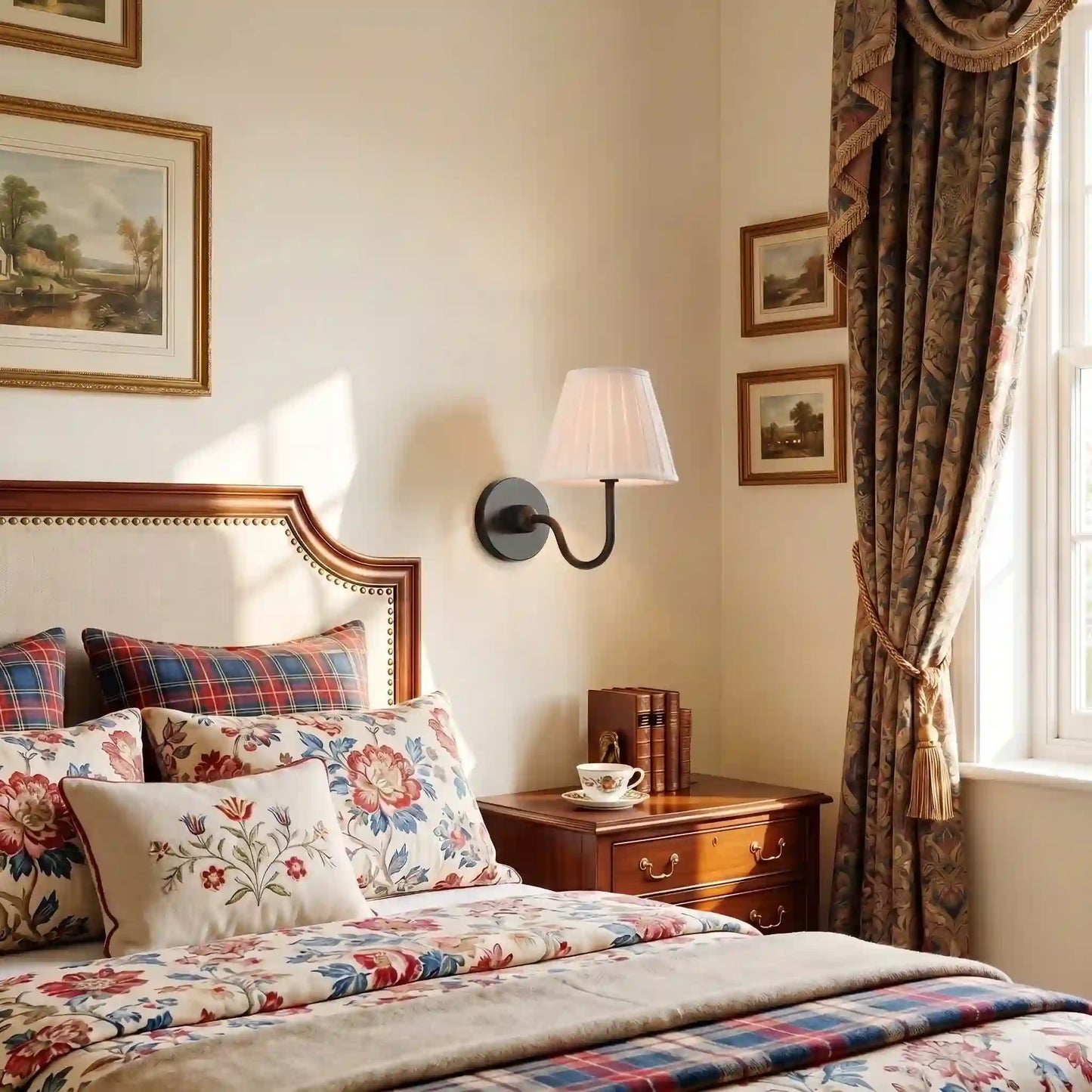 Eldric Classic Traditional Pleated Shade Wall Sconce
