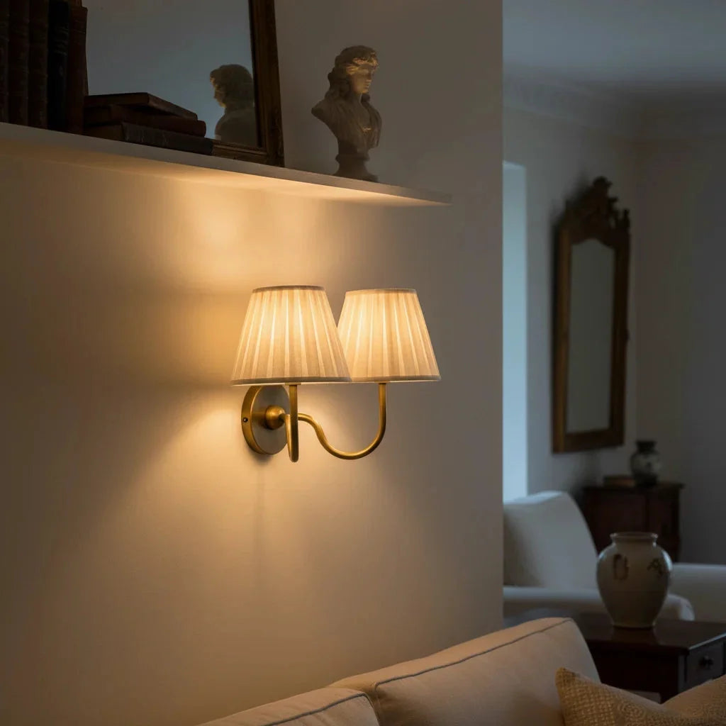 Eldric Classic Traditional Pleated Shade Wall Sconce