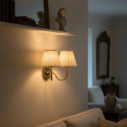 Eldric Classic Traditional Pleated Shade Wall Sconce