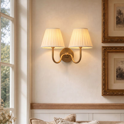 Eldric Classic Traditional Pleated Shade Wall Sconce