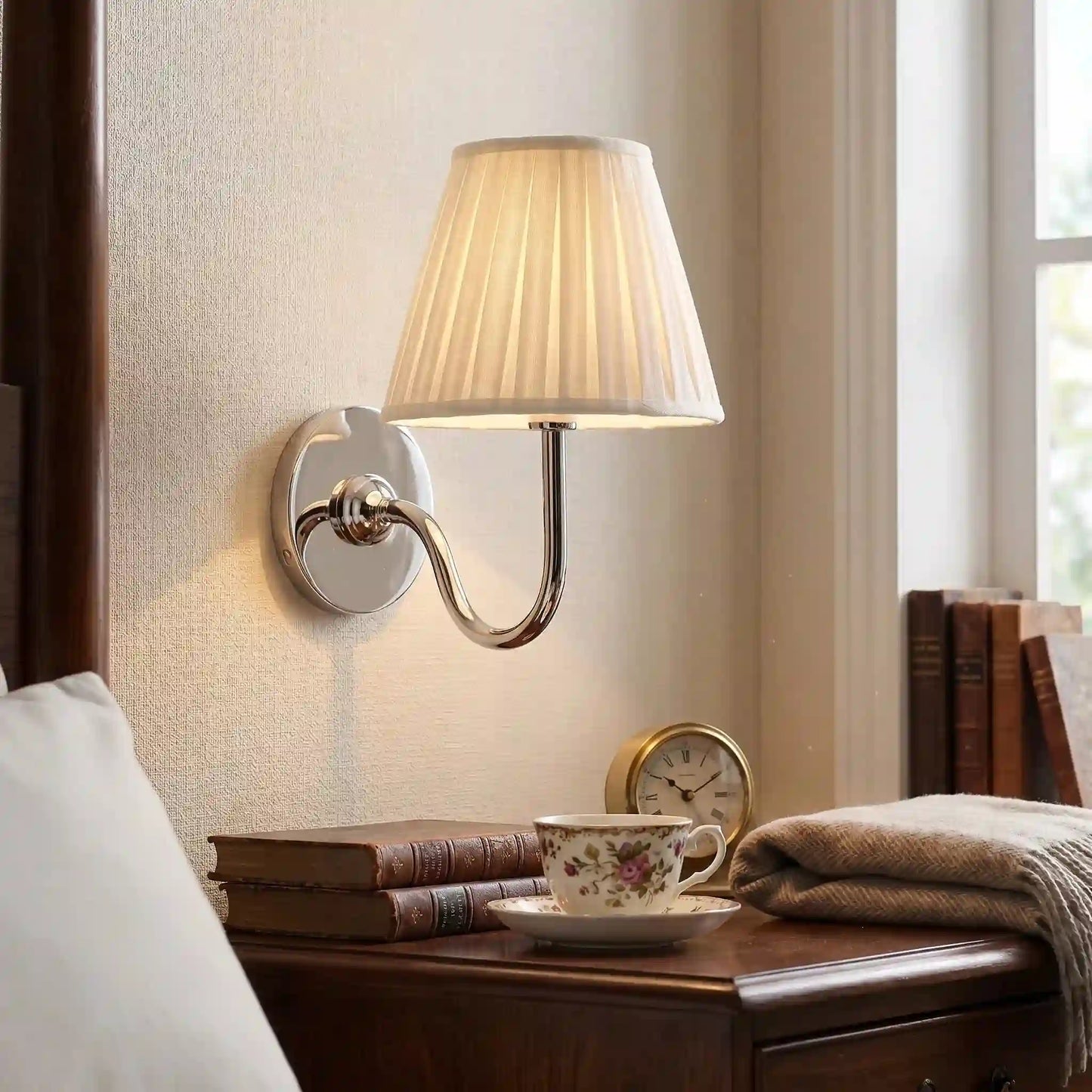 Eldric Classic Traditional Pleated Shade Wall Sconce