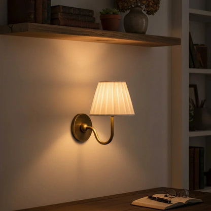 Eldric Classic Traditional Pleated Shade Wall Sconce