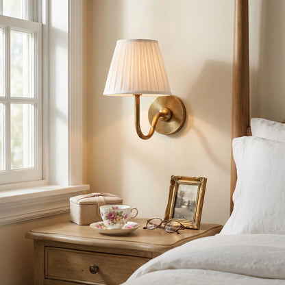 Eldric Classic Traditional Pleated Shade Wall Sconce
