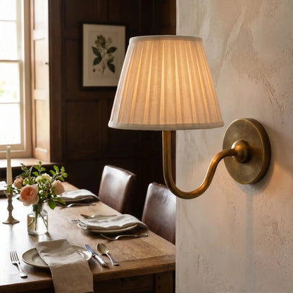 Eldric Classic Traditional Pleated Shade Wall Sconce