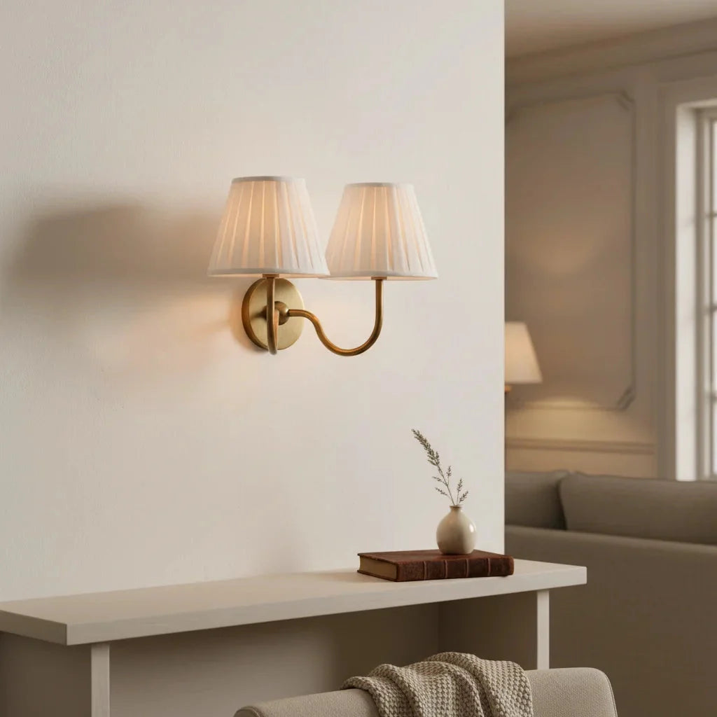Eldric Classic Traditional Pleated Shade Wall Sconce