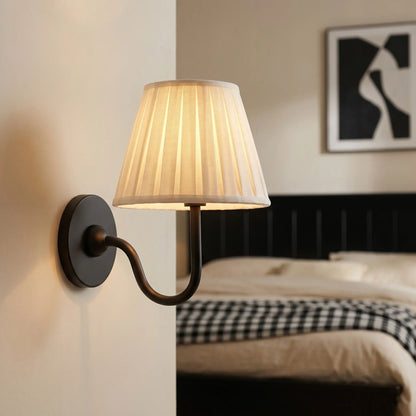 Eldric Classic Traditional Pleated Shade Wall Sconce