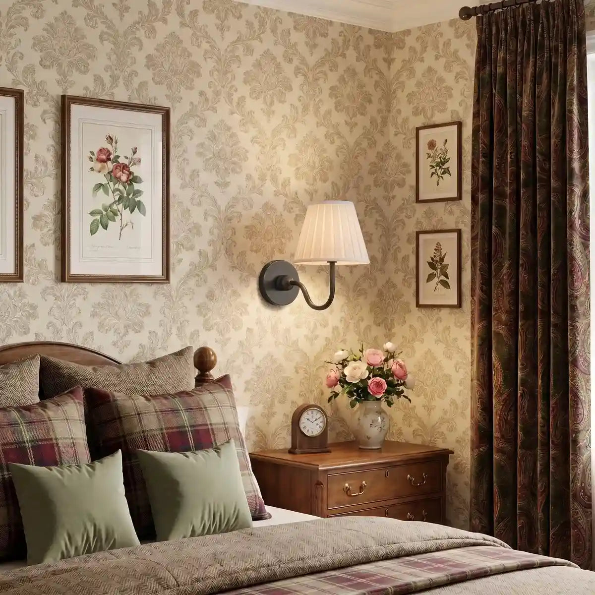 Eldric Classic Traditional Pleated Shade Wall Sconce