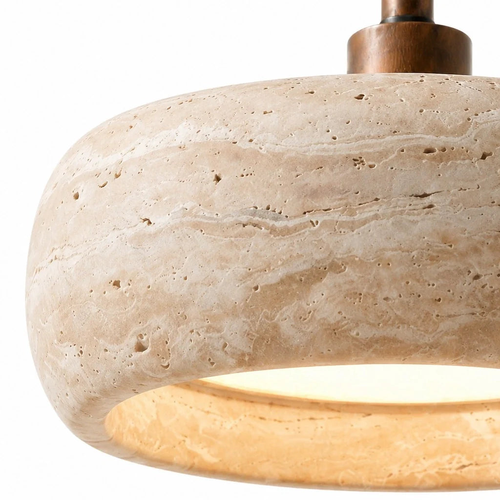 Aureon Vintage Rustic Travertine Cylinder Wall Sconce