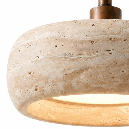 Aureon Vintage Rustic Travertine Cylinder Wall Sconce