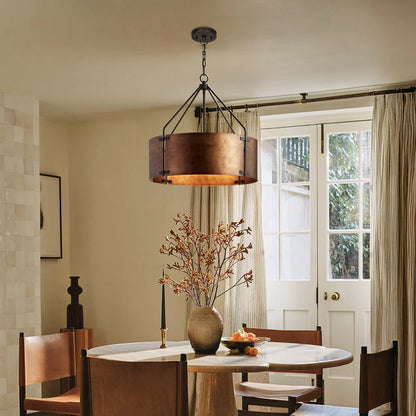 Kaelor Industrial Bronze Drum Pendant Light