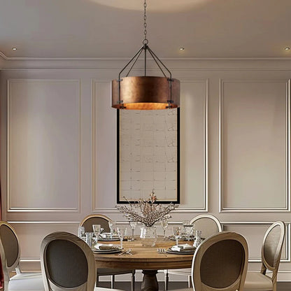 Kaelor Industrial Bronze Drum Pendant Light