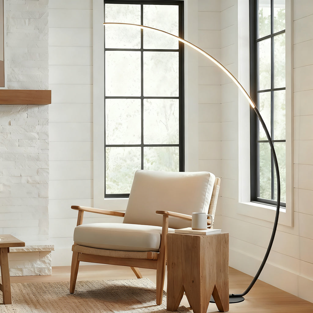Torven Ultra Bright 2000LM Dimmable Arc LED Floor Lamp with Remote Controls
