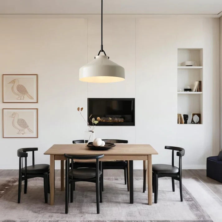 Aevric Nordic White Glass Pendant Light
