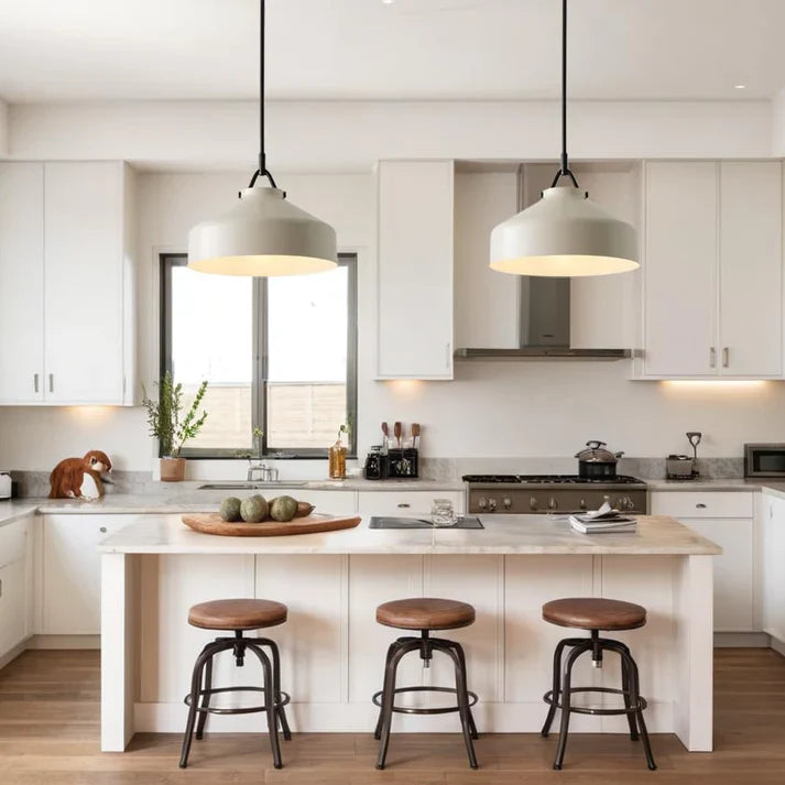 Aevric Nordic White Glass Pendant Light