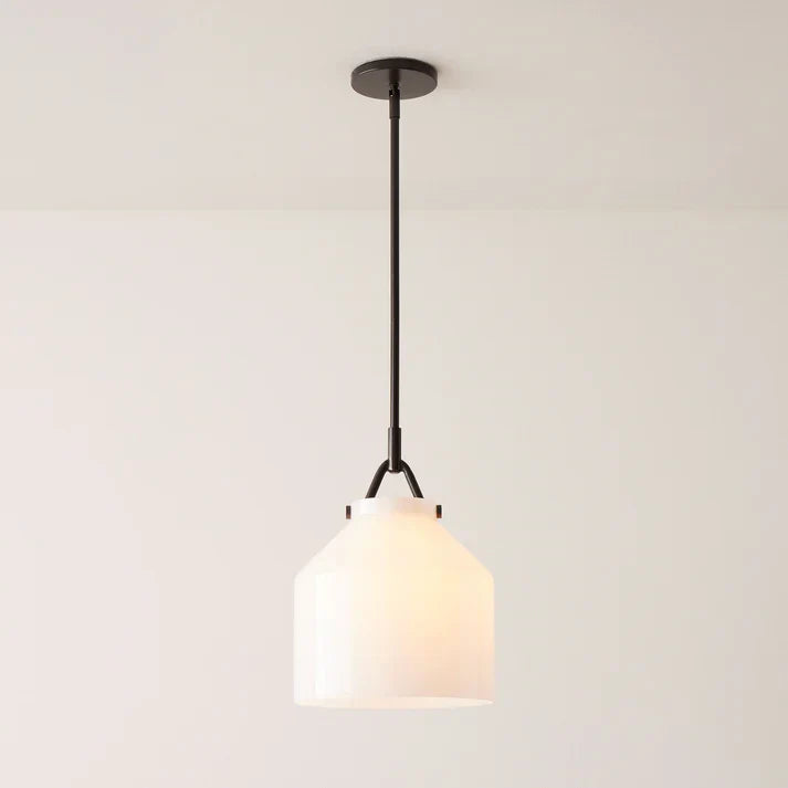 Aevric Nordic White Glass Pendant Light