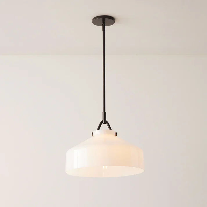 Aevric Nordic White Glass Pendant Light