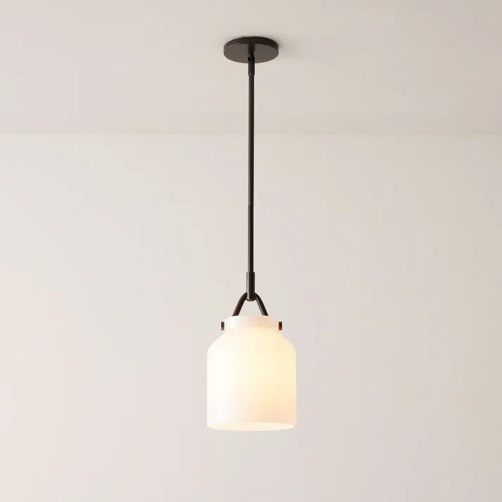 Aevric Nordic White Glass Pendant Light