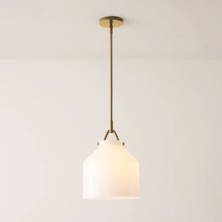 Aevric Nordic White Glass Pendant Light