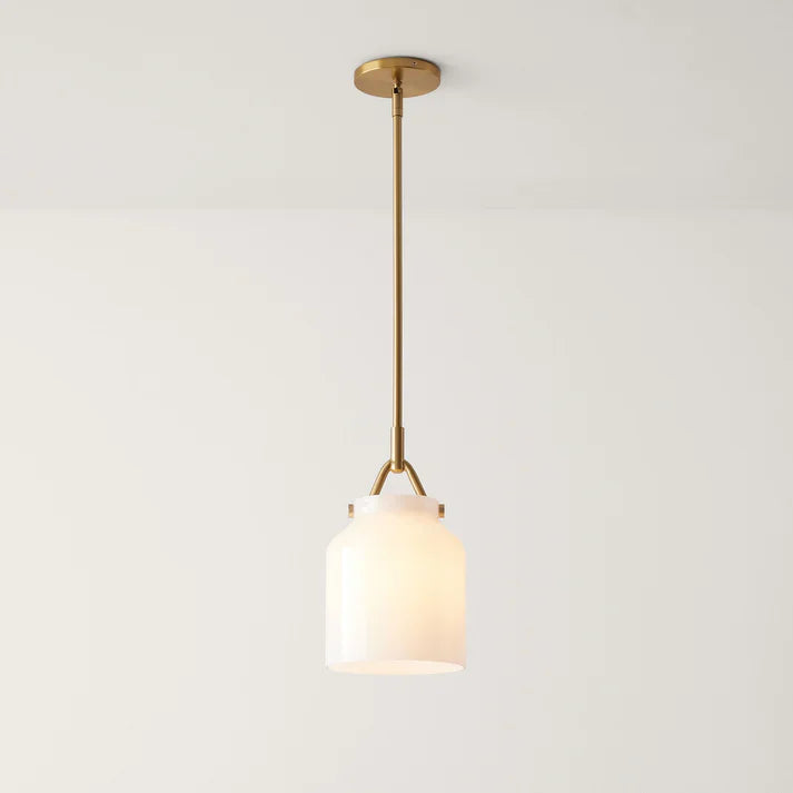 Aevric Nordic White Glass Pendant Light