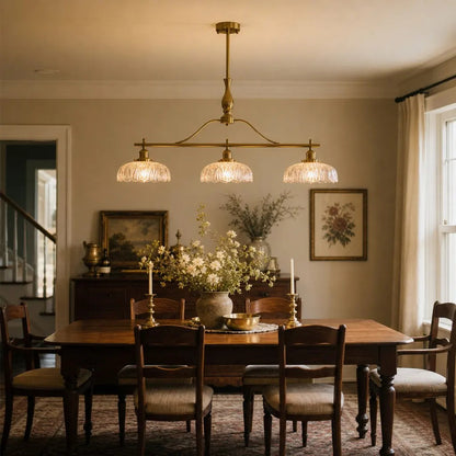 Zevric Vintage Textured Glass 3-Light Chandelier