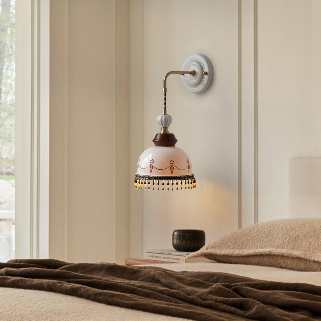 Eldrin Vintage Ceramic Tassel Wall Sconce