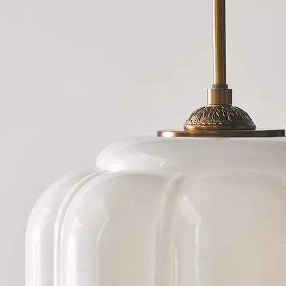Myric Vintage Milk Glass Oiled Brass Eloise Pendant Light
