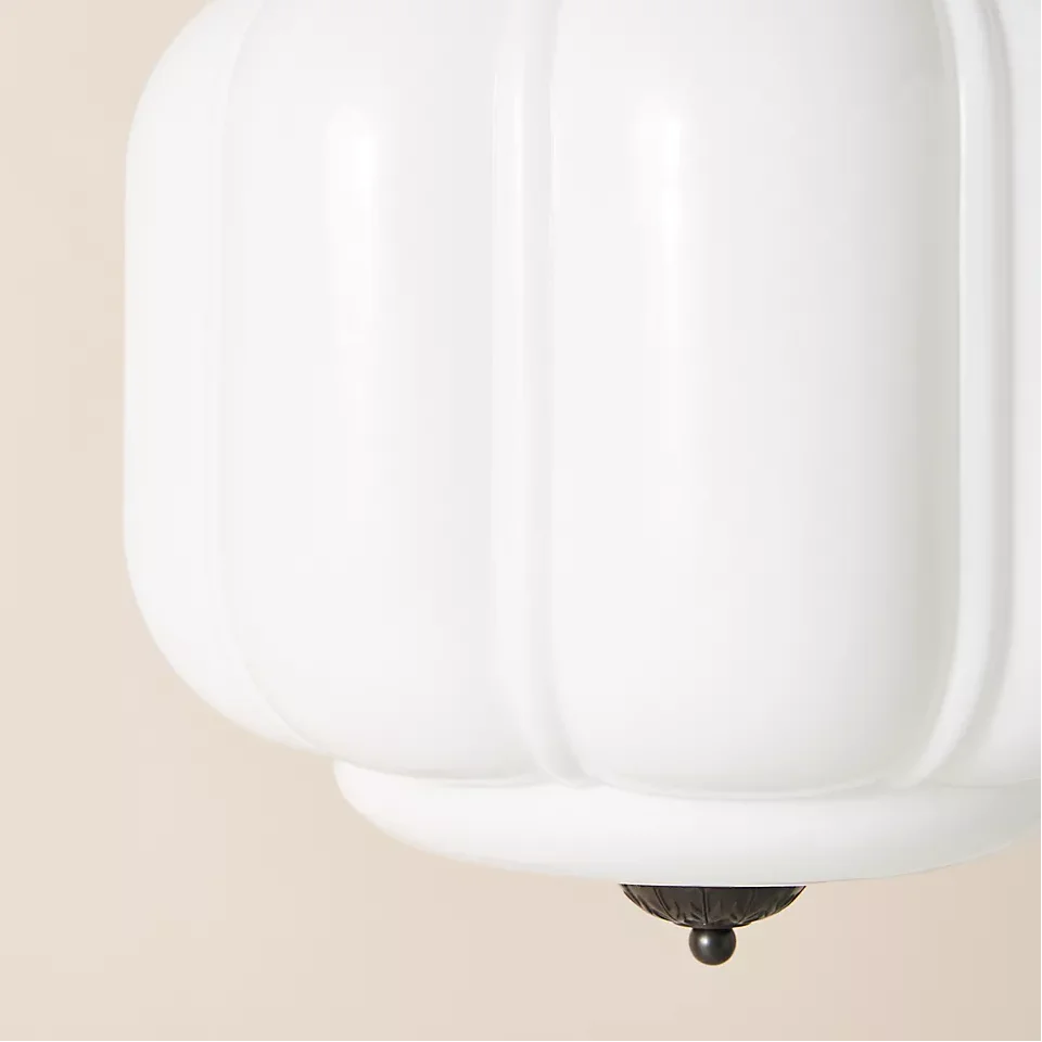 Myric Vintage Milk Glass Oiled Brass Eloise Pendant Light