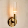 Veylan Farmhouse Cooper Ribbed Glass Tube Sconce