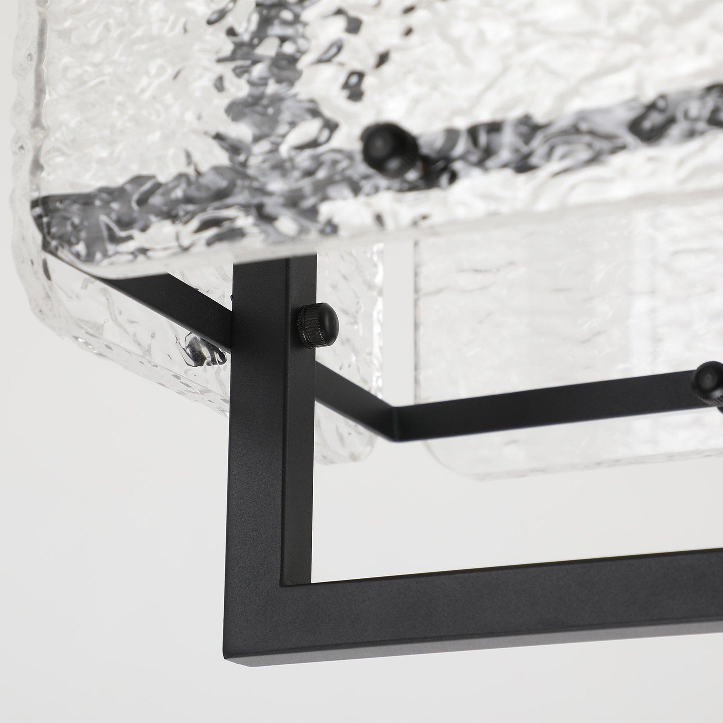 Rhaelis Water Ripple Glass Rectangle Pendant Light
