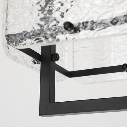 Rhaelis Water Ripple Glass Rectangle Pendant Light