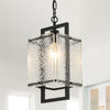 Rhaelis Water Ripple Glass Rectangle Pendant Light