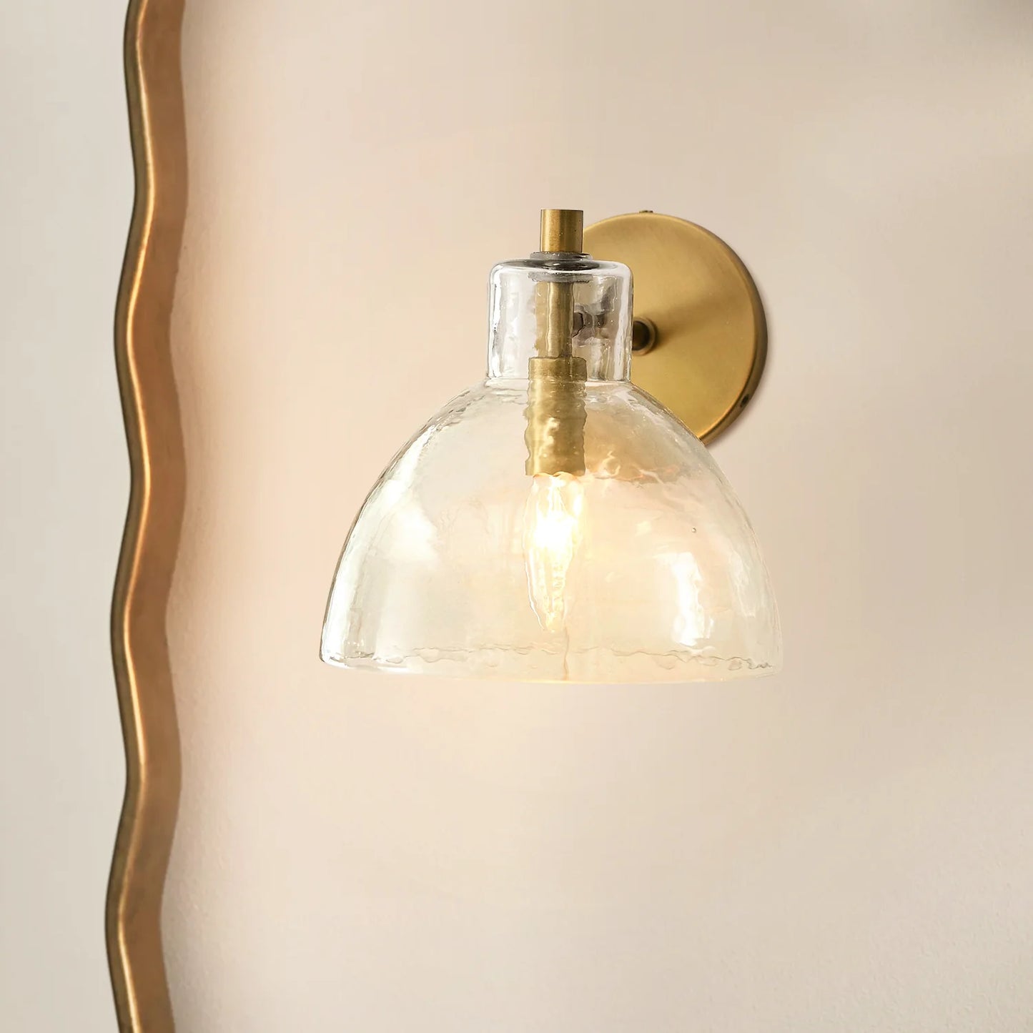 Lioren Antique Brass Recycled Glass Wall Sconce