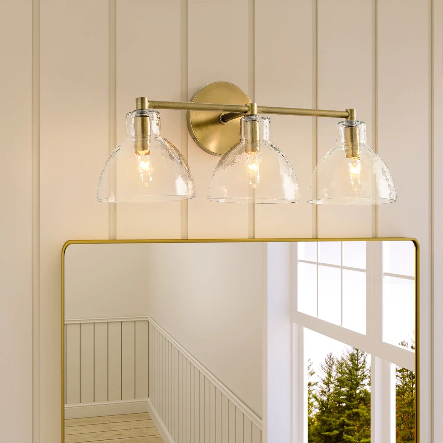 Lioren Antique Brass Recycled Glass Wall Sconce