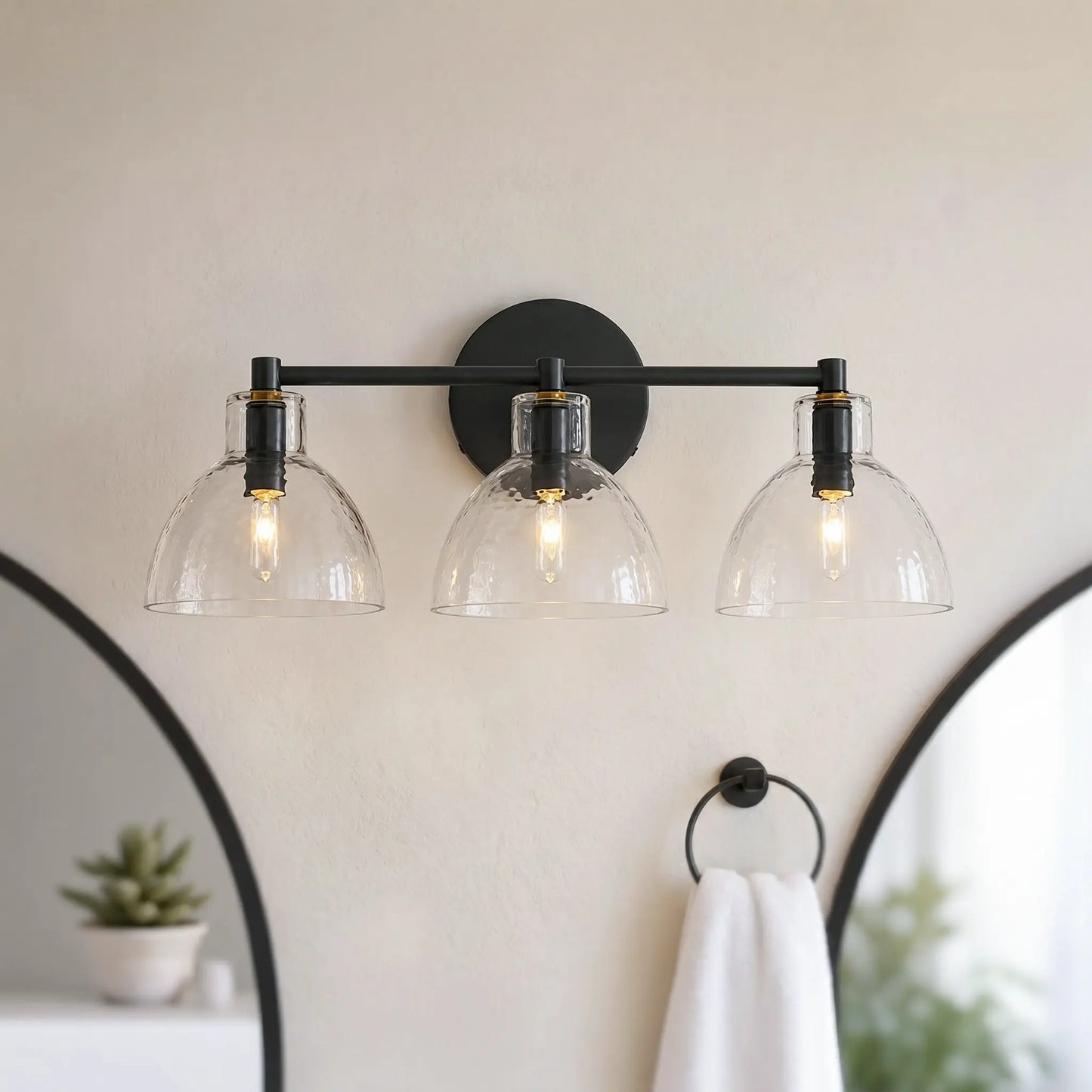 Lioren Antique Brass Recycled Glass Wall Sconce